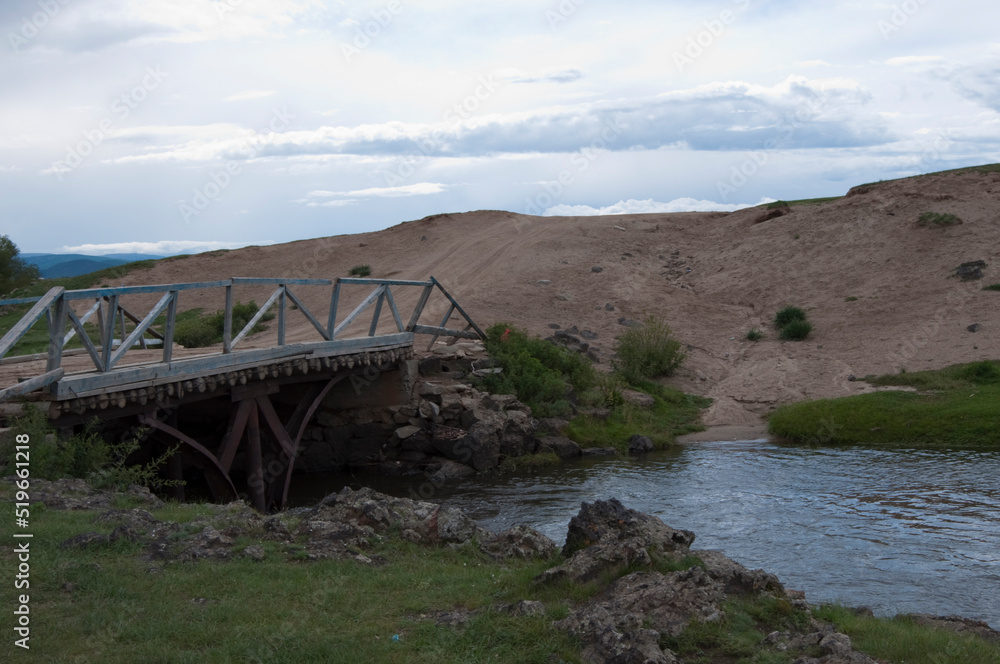 Bridge over a creek in central Mongolia. Bridge over a creek in central Mongolia.