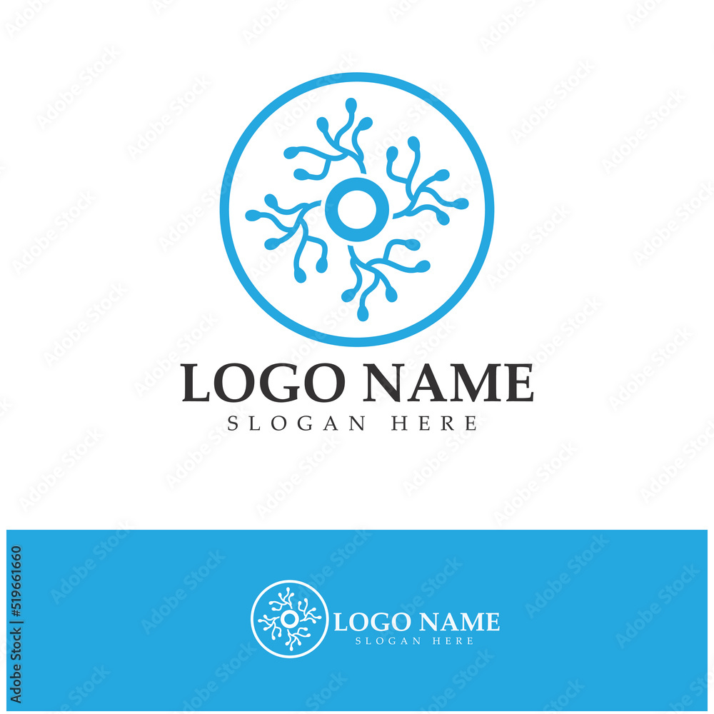 Neuron logo or nerve cell logo design,molecule logo illustration template icon with vector concept Neuron logo or nerve cell logo design,molecule logo illustration template icon with vector concept