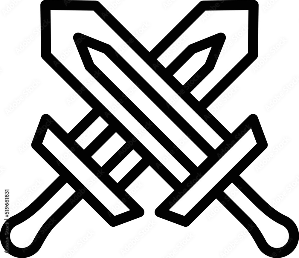 Sword game icon outline vector. Pc online. Sport app Sword game icon outline vector. Pc online. Sport app