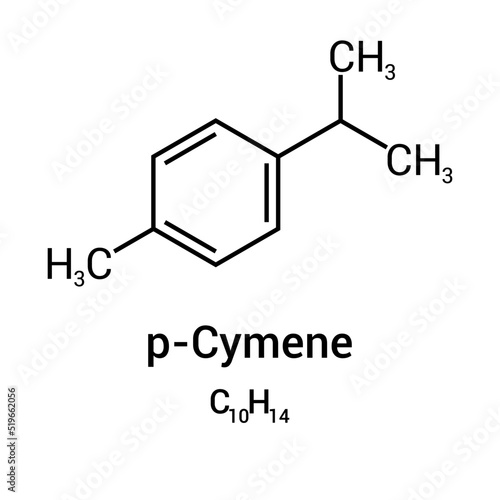 chemical structure of p-Cymene (C10H14)