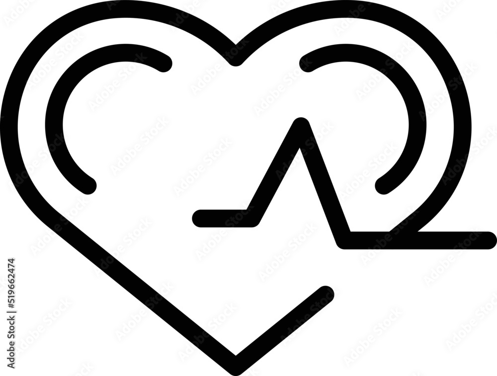 Happy heart rate icon outline vector. Face fun. Effect activity Happy heart rate icon outline vector. Face fun. Effect activity