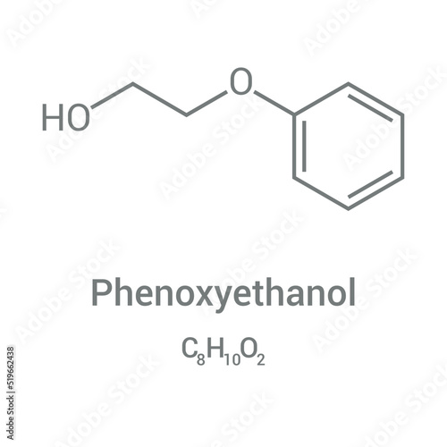 chemical structure of Phenoxyethanol (C8H10O2)