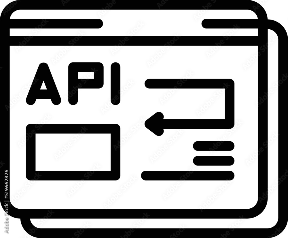 Web api icon outline vector. Computer process. App code Web api icon outline vector. Computer process. App code