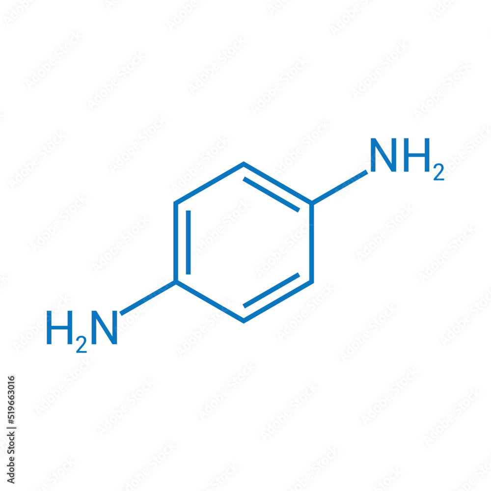 chemical structure of p-Phenylenediamine (C6H8N2) chemical structure of p-Phenylenediamine (C6H8N2)