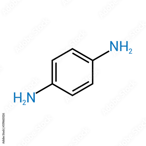 chemical structure of p-Phenylenediamine (C6H8N2) photo