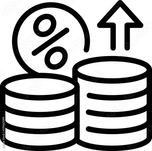 Up money loan icon outline vector. Mortgage bank. Card sme