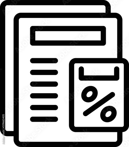 Loan document icon outline vector. Small bank. Local sme