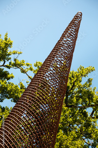 Detail of the corten pyramid 	