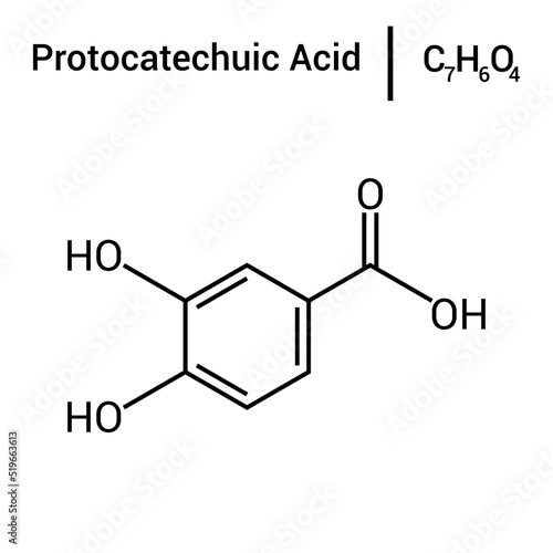 chemical structure of Protocatechuic acid (C7H6O4)