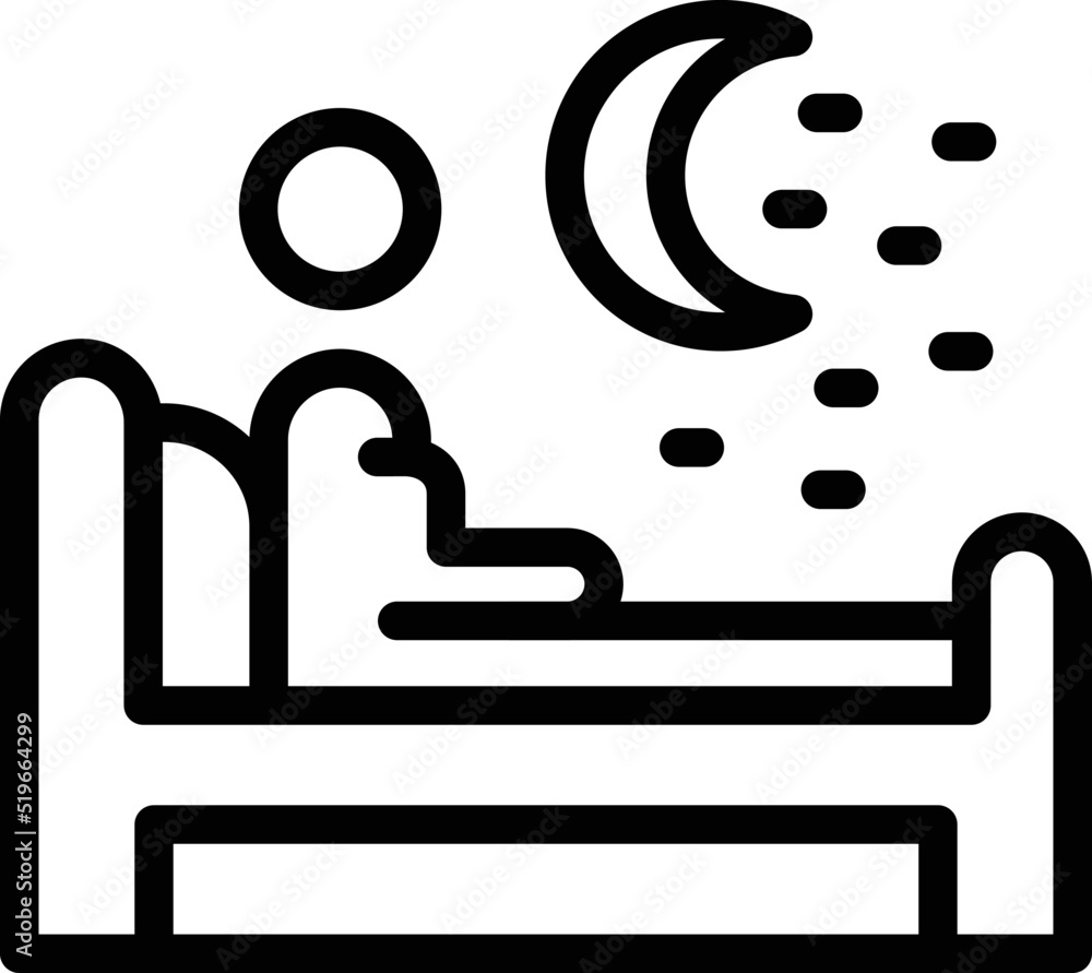 Person insomnia icon outline vector. Adult night. Sad pillow Person insomnia icon outline vector. Adult night. Sad pillow