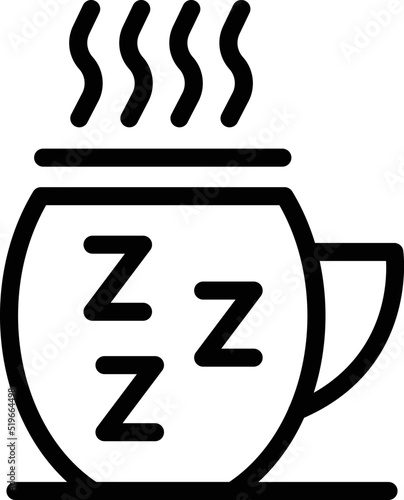 Night coffee mug icon outline vector. Sleep bed. Person adult