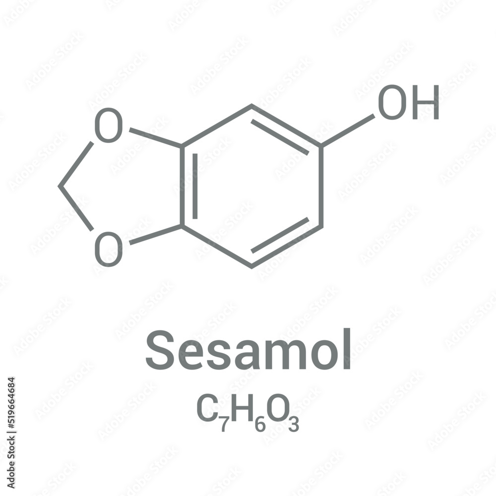 chemical structure of Sesamol (C7H6O3) chemical structure of Sesamol (C7H6O3)