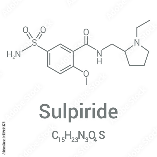 chemical structure of Sulpiride (C15H23N3O4S) photo