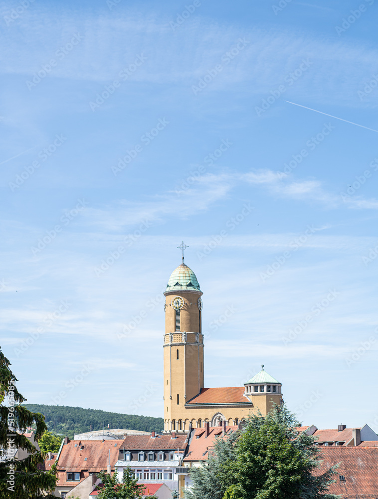 St.-Otto-Kirche Bamberg mit Blick auf die historische Altstadt