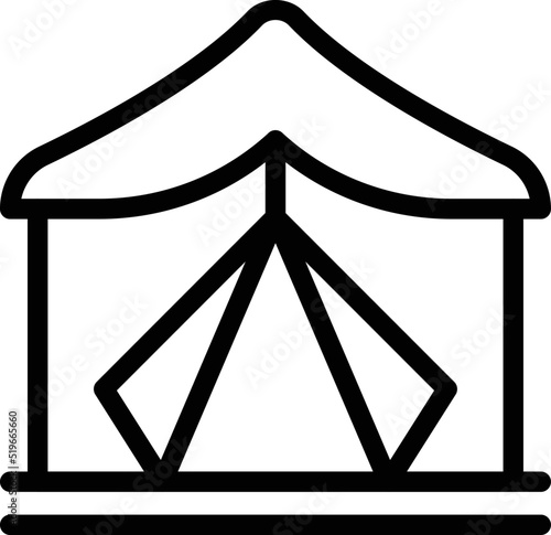 Forest tent icon outline vector. Glamping nature. House trip
