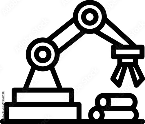 Robot arm production icon outline vector. Maker work. Factory making