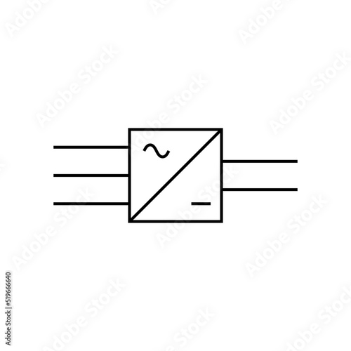 three phase rectifier symbol in electronics.