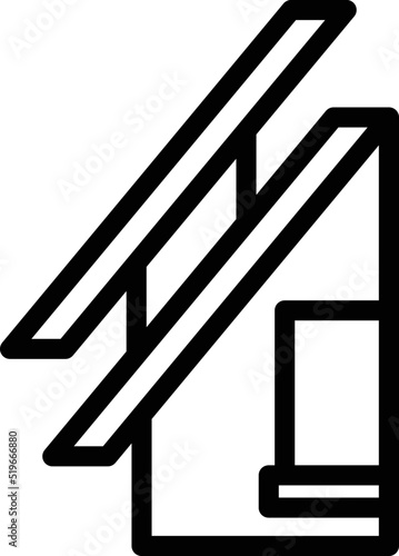 Roof construction icon outline vector. Repair roof. Worker structure