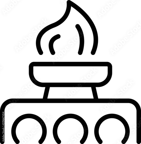 Fire gold mine icon outline vector. Golden coal. Treasure asset