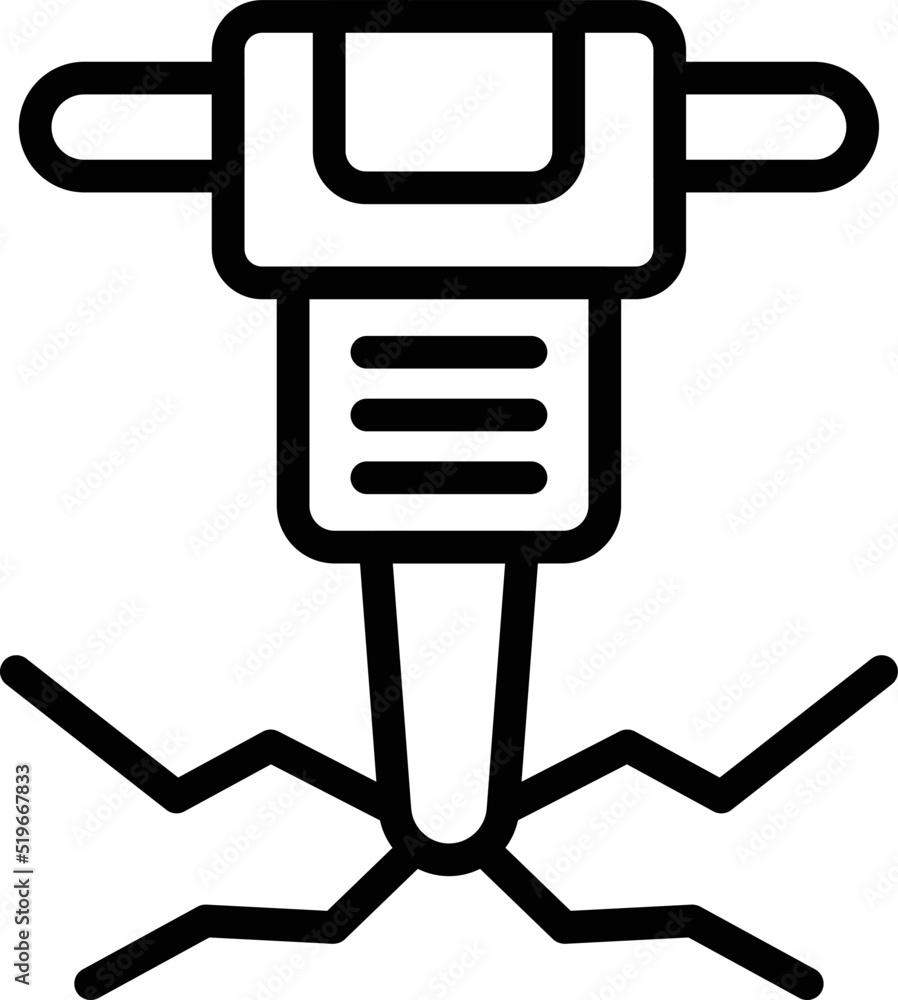 Hammer drill icon outline vector. Gold mine. Stone cart Hammer drill icon outline vector. Gold mine. Stone cart