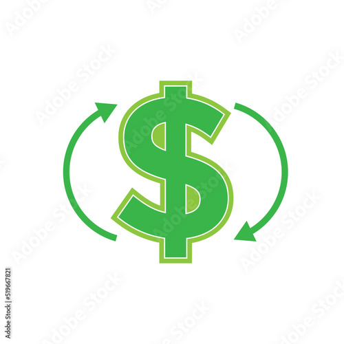 Money Sign, Dollar Sign, Dollar Vector, Economy Vector, Money Cycle Vector Illustration Background