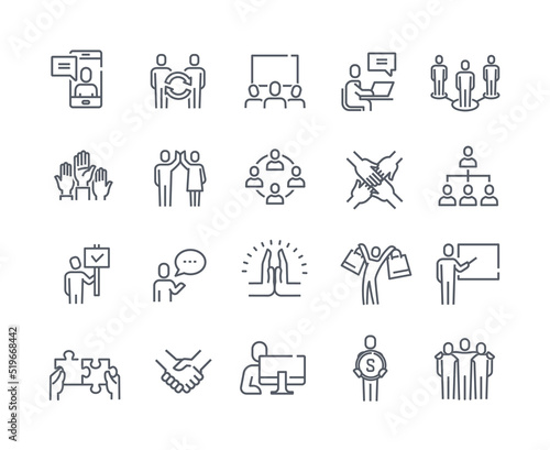 Business people icons set