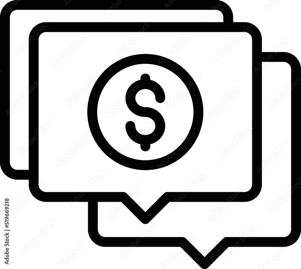 Loan money chat icon outline vector. Business cost. Personal credit Loan money chat icon outline vector. Business cost. Personal credit