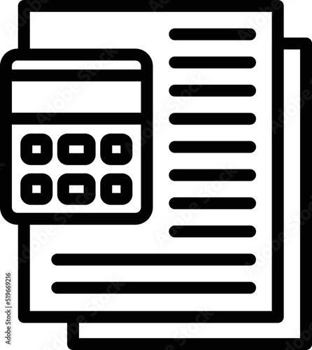 Finance papers icon outline vector. Loan money. Bank management