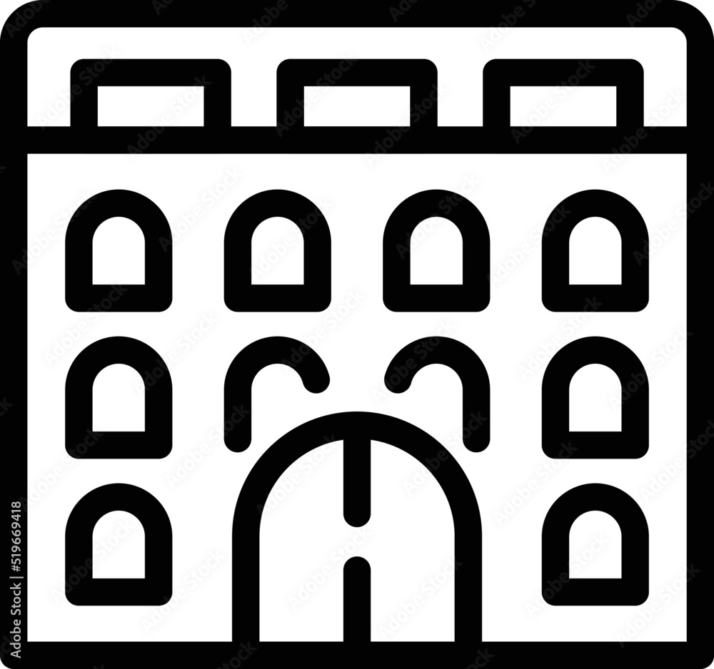 Croatia fortress icon outline vector. Travel map. City skyline Croatia fortress icon outline vector. Travel map. City skyline
