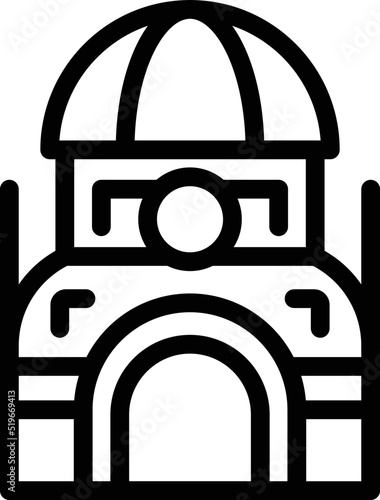 Zagreb building icon outline vector. City sea. Travel nature