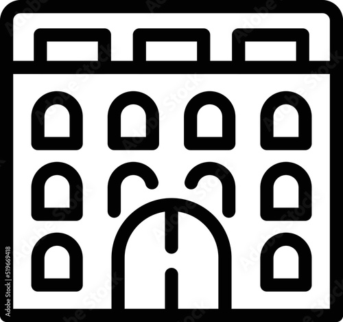 Croatia fortress icon outline vector. Travel map. City skyline