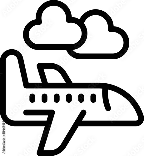 Croatia airplane icon outline vector. Flag map. Skyline town