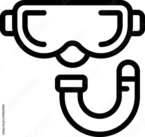 Diving mask icon outline vector. Sea landmark. Balkan world