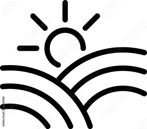 City sunset icon outline vector. Balkan world. Travel nature