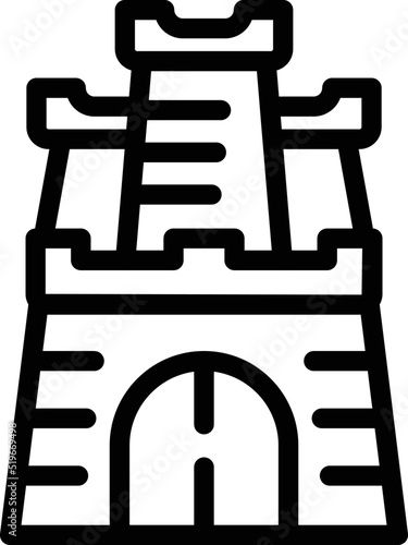Zagreb fortress icon outline vector. Croatia map. City skyline
