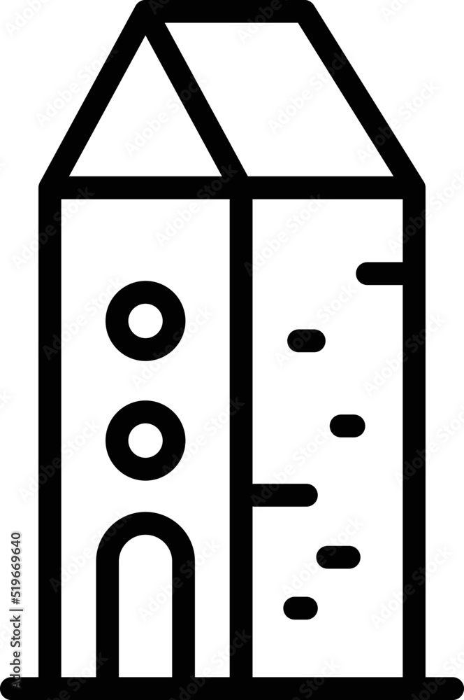 Montenegro tower icon outline vector. Flag tour. Travel world Montenegro tower icon outline vector. Flag tour. Travel world