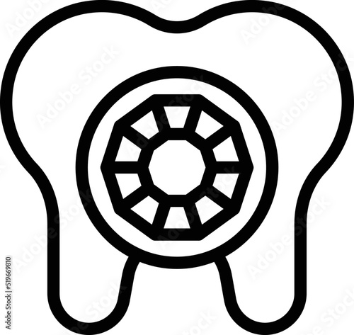 Tooth gems icon outline vector. Gem diamond. Teeth care