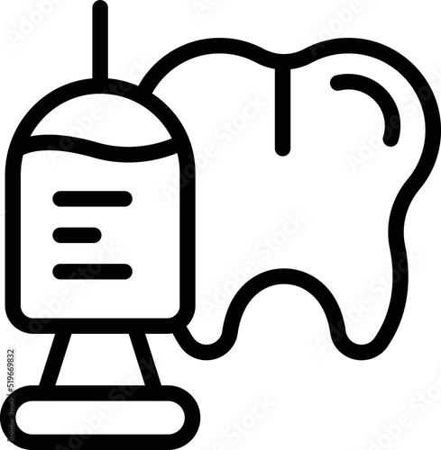 Tooth injection icon outline vector. Dentist care. Clinic clean