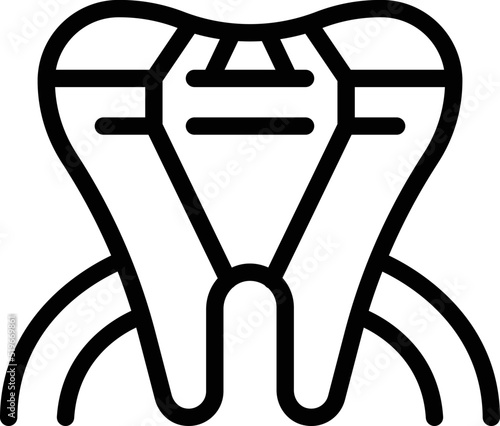 Clinic stone icon outline vector. Tooth gem. Ring dental