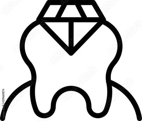 Diamond care icon outline vector. Tooth care. Clinic bridge