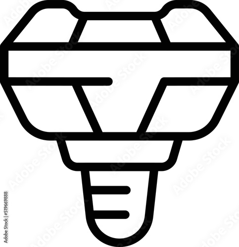 Diamond implant icon outline vector. Tooth dentist. Care magic