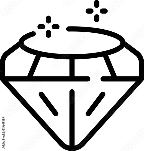 Shiny diamond icon outline vector. Teeth care. Healthy magic