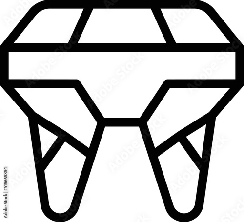 Dent stone icon outline vector. Tooth gem. Dentist care