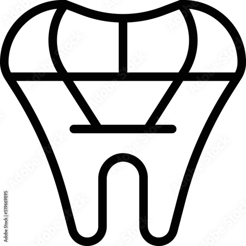 New tooth icon outline vector. Magic teeth. Stone glass