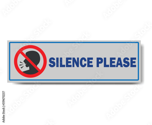 This is a vector design sticker that says please silence