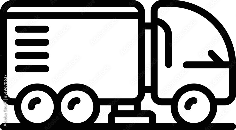 Road sweeper icon outline vector. Street truck. Cleaner machine Road sweeper icon outline vector. Street truck. Cleaner machine
