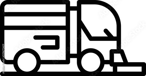 Street washer icon outline vector. Cleaning truck. Machine sweeper