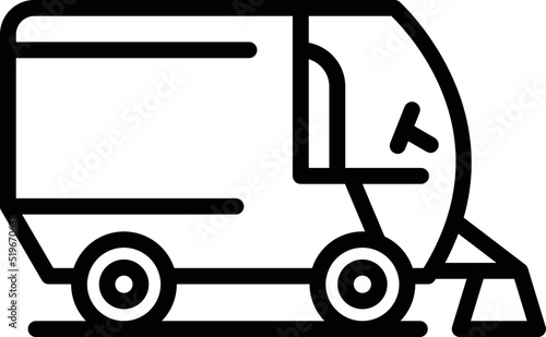 Sweeper truck icon outline vector. Street cleaning. Machine vehicle