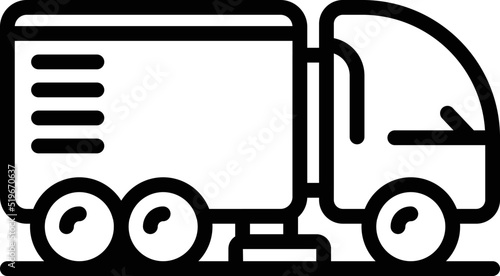 Road sweeper icon outline vector. Street truck. Cleaner machine
