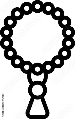 Beads icon outline vector. Nepal temple. Asian culture